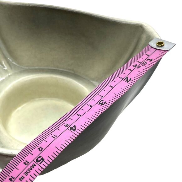 Lane & CO Van Nuys Vintage 1957 MCM Abstract Cream Gray Retro Triangle Bowl - Picture 10 of 16